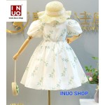Vestido floral con bolsillo para niña